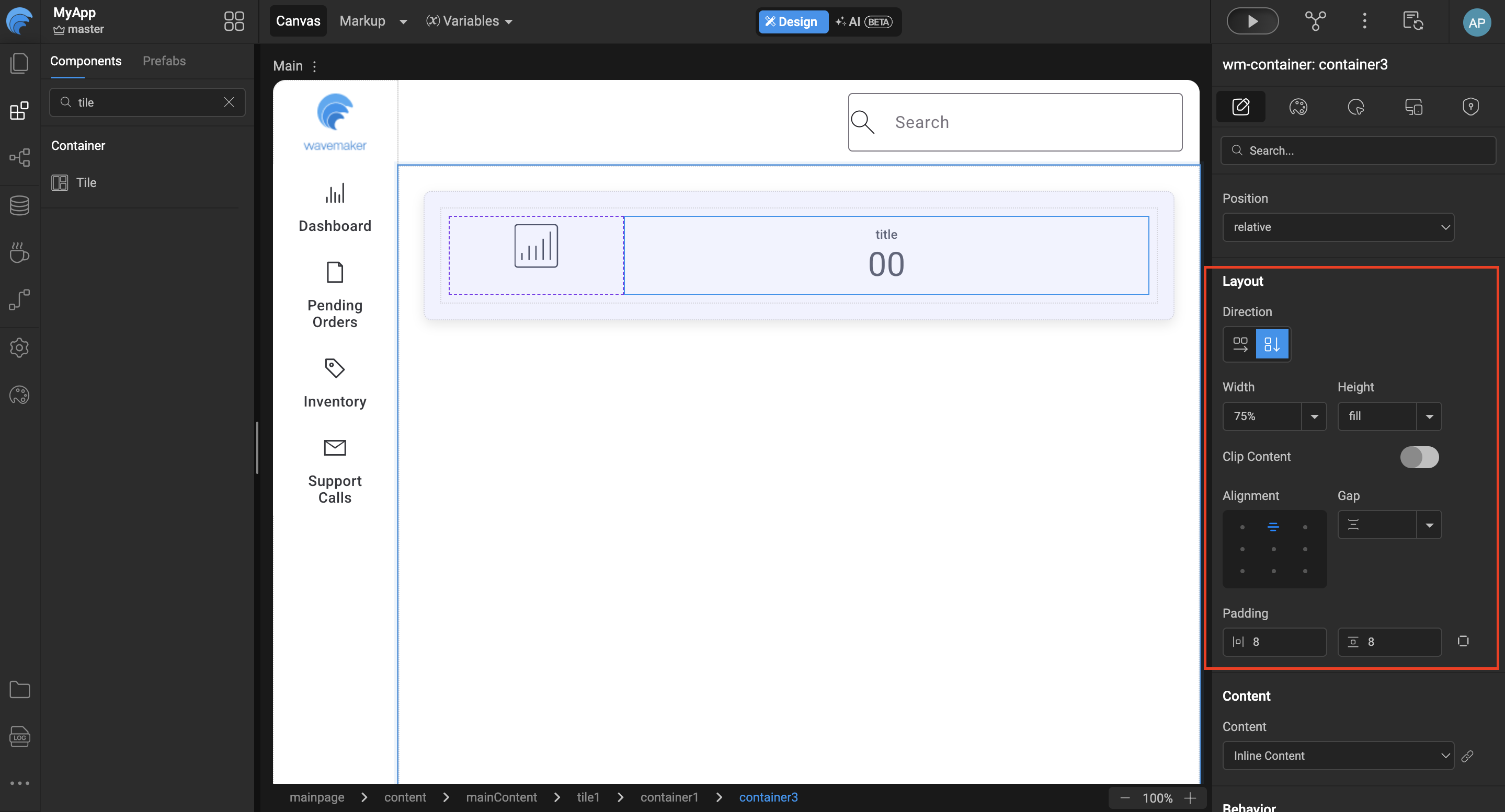 Auto layout